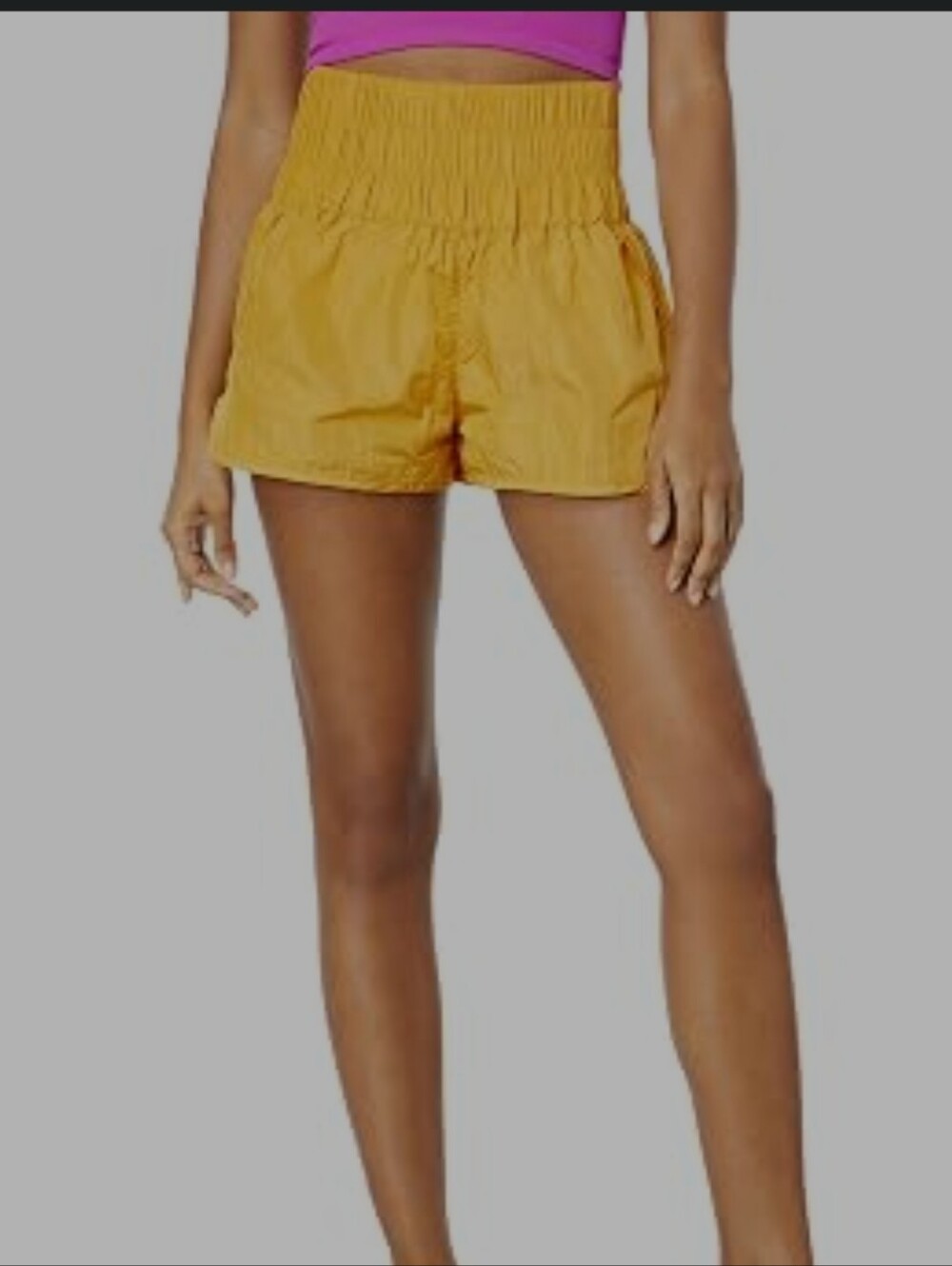 Free People Bright Yellow Elastic Waist Active Skort